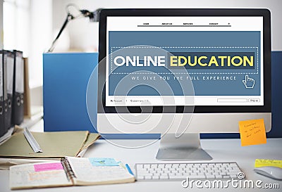 Online Education Homepage E-learning Technology Concept Stock Photo