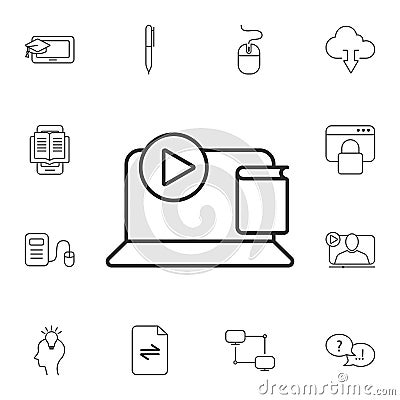 Online education icon. Simple element illustration. Online education symbol design from Ecology collection set. Can be used for we Cartoon Illustration