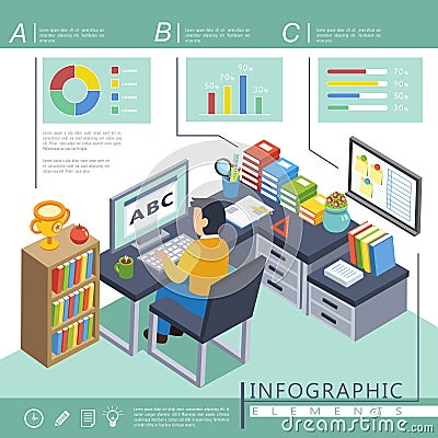 Online education infographic Vector Illustration