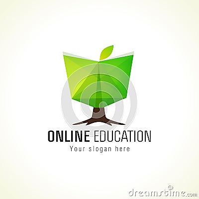 Educational green vector logo. Vector Illustration