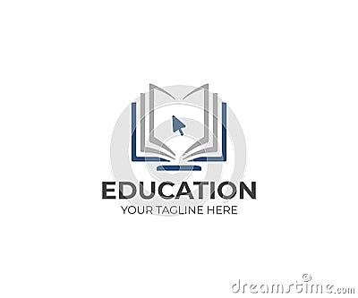 Online education logo template. Distance learning vector design Vector Illustration