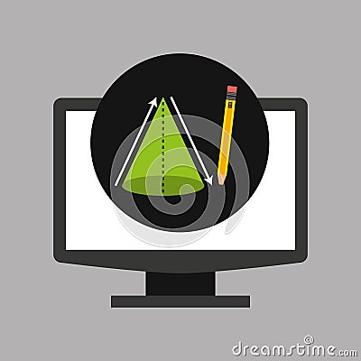 Online education technology geometry cone Vector Illustration