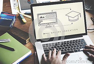 Online Education Technology Student Graphic Concept Stock Photo