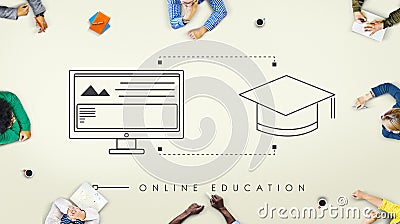 Online Education Technology Student Graphic Concept Stock Photo