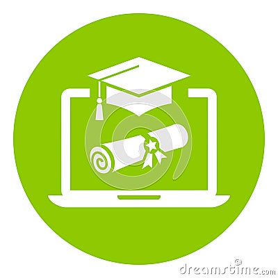 Online education vector icon Vector Illustration