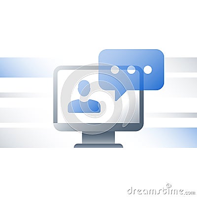 Online education, webinar concept, web lecture, advice and guidance, distant learning, internet tutorial Vector Illustration