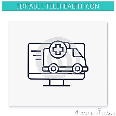 Online emergency line icon Vector Illustration