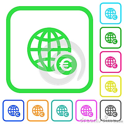 Online Euro payment vivid colored flat icons Stock Photo