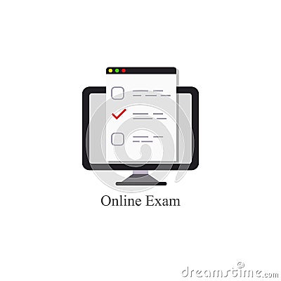 Online exam logo icon internet education concept Vector Illustration