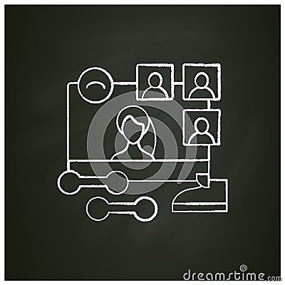 Online fitness classes chalk icon Vector Illustration