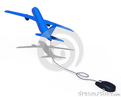 Online Flights Means World Wide Web And Aeroplane Stock Photo