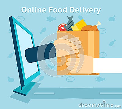 Online food delivery Vector Illustration