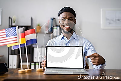 Online Foreign Language Learn Lesson Stock Photo