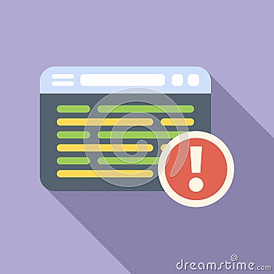 Online fraud icon flat vector. Hacker error Stock Photo