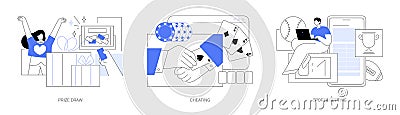 Online gambling abstract concept vector illustrations. Vector Illustration