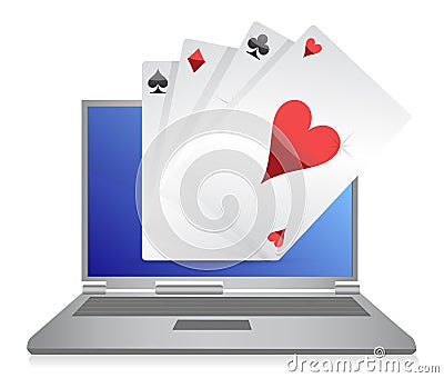 Online gambling cards game illustration design on Vector Illustration