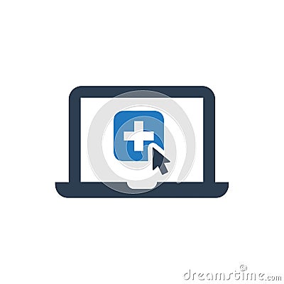 Online Healthcare Icon Vector Illustration