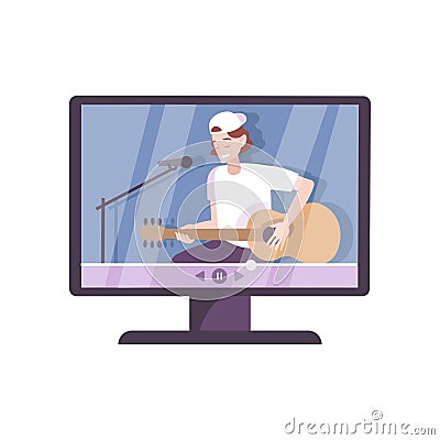 Online Hobby Flat Icon Vector Illustration