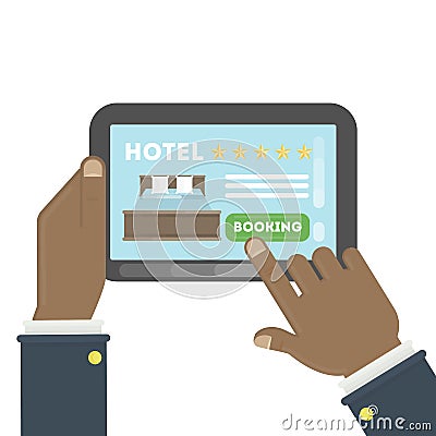 Online hotel booking. Vector Illustration