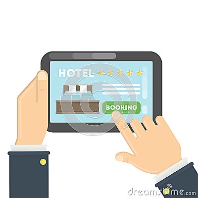 Online hotel booking. Vector Illustration