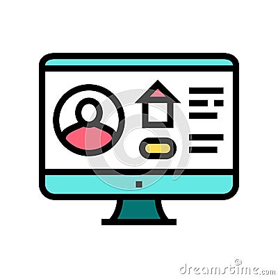 Online house rent color icon vector illustration Vector Illustration