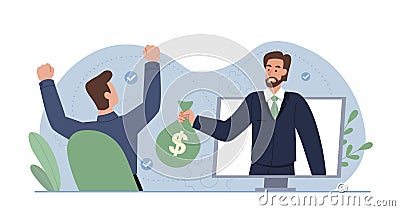 Online income concept Vector Illustration