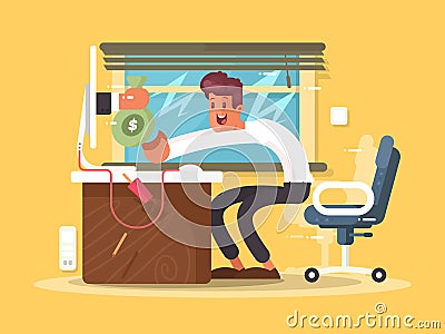 Online income freelance Vector Illustration