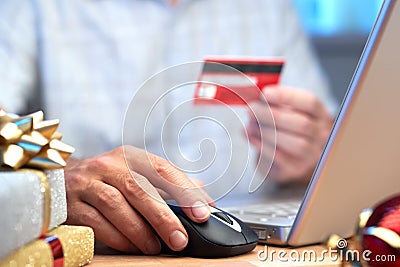 Online internet Christmas shopping concept Stock Photo