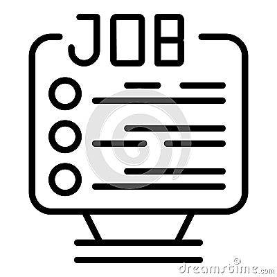 Online job icon outline vector. Video interview Vector Illustration