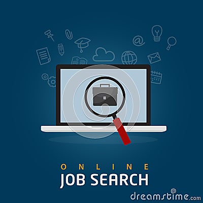 Online Job Search Illustration Vector Illustration