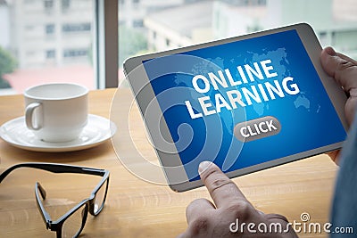 ONLINE LEARNING Stock Photo