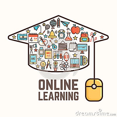 Online learning concept Vector Illustration