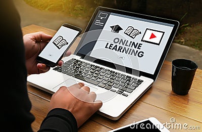 ONLINE LEARNING Connectivity Technology Coaching Skills Teach Di Stock Photo