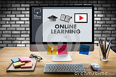 ONLINE LEARNING Connectivity Technology Coaching Skills Teach Di Stock Photo