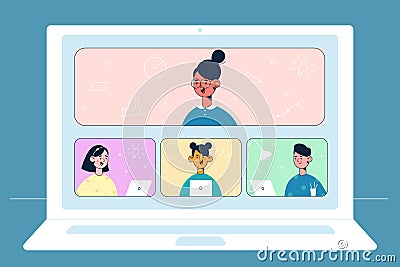 Online learning, Elearning, remote education concept Vector Illustration