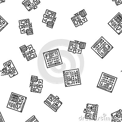online learning platform web seamless pattern vector Cartoon Illustration