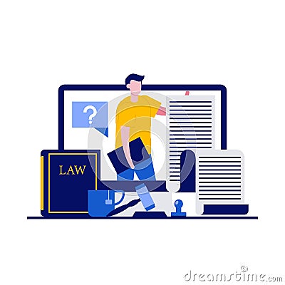 Online legal advice, law and justice concept with characters. Digital service for law consultation. Modern vector illustration in Vector Illustration