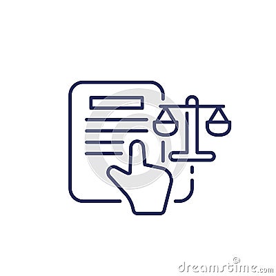 online legal help line icon on white Vector Illustration