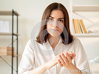 Online lesson bad job videochat conference Stock Photo