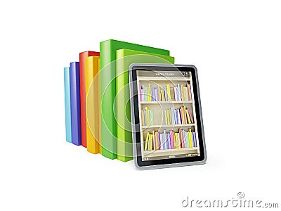 Online library on the tablet Stock Photo