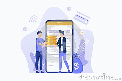 Online loan illustration flat design Vector Illustration