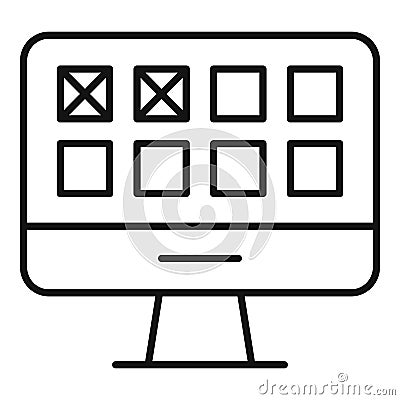 Online lottery icon outline vector. Draw lucky raffle Vector Illustration