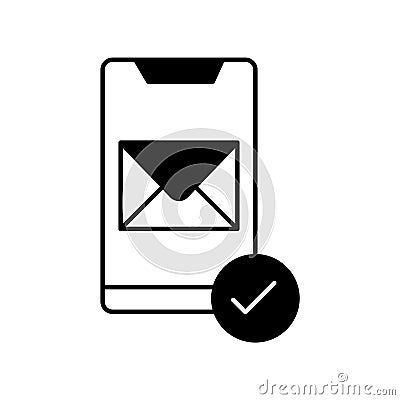 Online mail Glyph Vector Icon that can easily edit or modify Vector Illustration