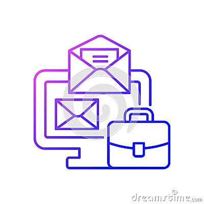 Online mail gradient linear vector icon Vector Illustration