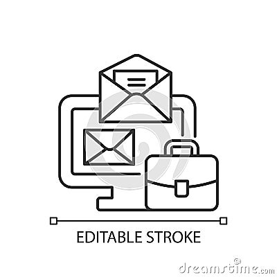 Online mail linear icon Vector Illustration