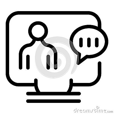 Online management icon, outline style Vector Illustration