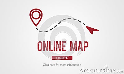 Online Map Internet Media Navigation Route Concept Stock Photo