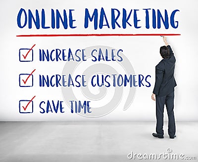 Online Marketing Aims Plan Strategy Concept Stock Photo