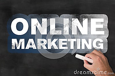 Online marketing blackboard Stock Photo