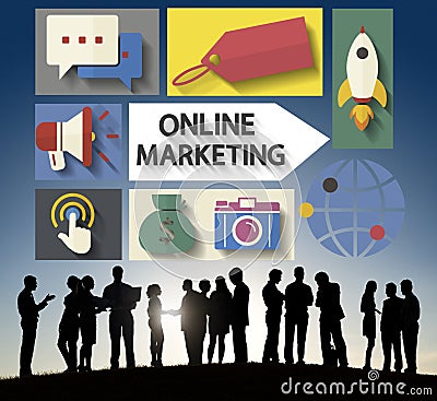 Online Marketing Branding Global Communication Analyzing Concept Stock Photo
